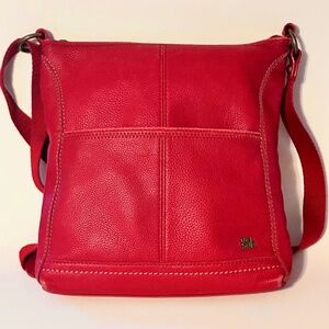 The Sak Red Leather Crossbody Bag - Adjustable Strap, Stylish & Spacious